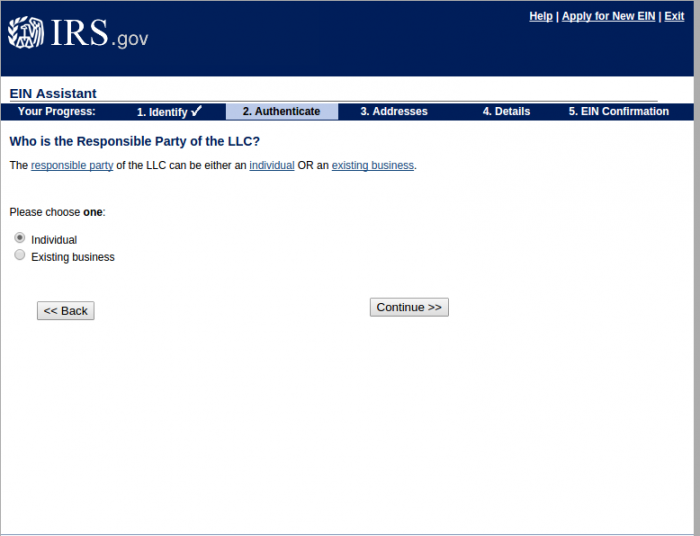 Who is Applying for the EIN Online?